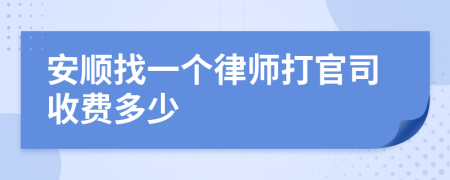 安顺找一个律师打官司收费多少