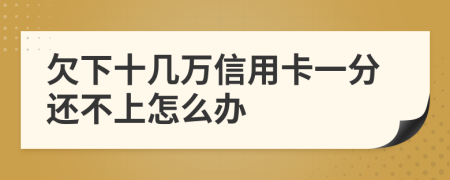 欠下十几万信用卡一分还不上怎么办