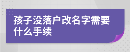 孩子没落户改名字需要什么手续