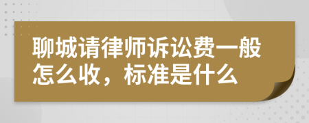 聊城请律师诉讼费一般怎么收，标准是什么