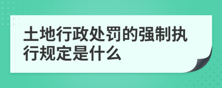 土地行政处罚的强制执行规定是什么