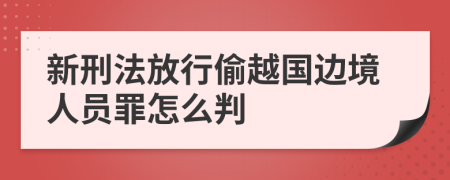 新刑法放行偷越国边境人员罪怎么判