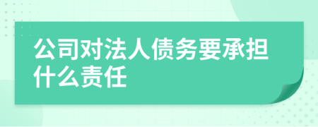 公司对法人债务要承担什么责任