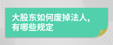 大股东如何废掉法人,有哪些规定