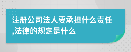 注册公司法人要承担什么责任,法律的规定是什么