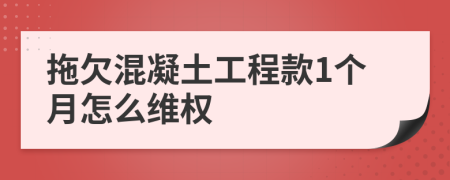 拖欠混凝土工程款1个月怎么维权