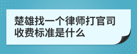 楚雄找一个律师打官司收费标准是什么