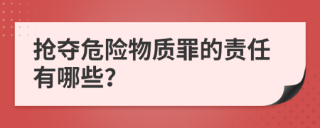 抢夺危险物质罪的责任有哪些？