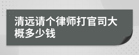 清远请个律师打官司大概多少钱