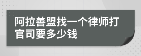 阿拉善盟找一个律师打官司要多少钱