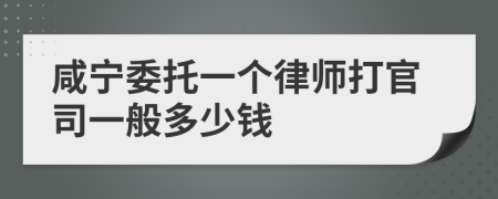 咸宁委托一个律师打官司一般多少钱