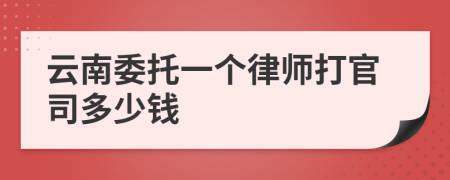 云南委托一个律师打官司多少钱