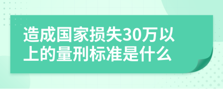 造成国家损失30万以上的量刑标准是什么