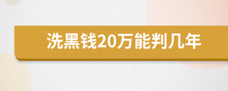 洗黑钱20万能判几年