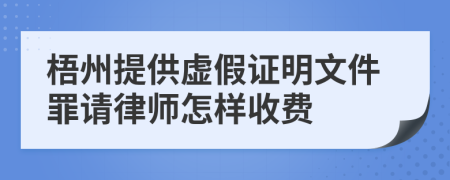 梧州提供虚假证明文件罪请律师怎样收费
