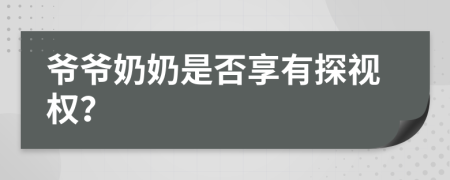 爷爷奶奶是否享有探视权？