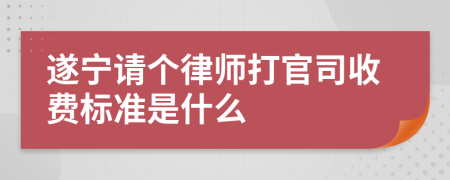 遂宁请个律师打官司收费标准是什么