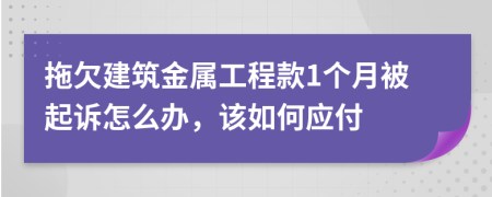 拖欠建筑金属工程款1个月被起诉怎么办，该如何应付