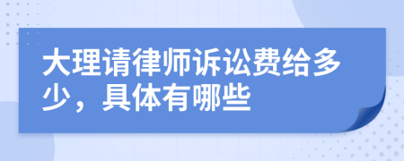 大理请律师诉讼费给多少，具体有哪些