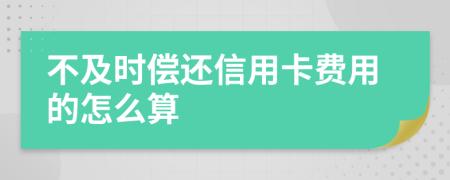 不及时偿还信用卡费用的怎么算