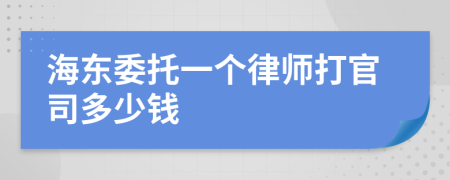 海东委托一个律师打官司多少钱