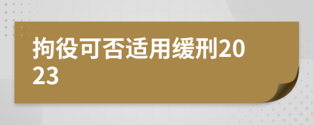 拘役可否适用缓刑2023