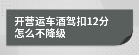 开营运车酒驾扣12分怎么不降级