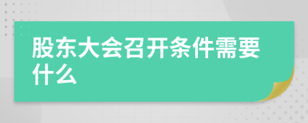 股东大会召开条件需要什么