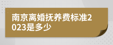 南京离婚抚养费标准2023是多少