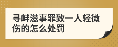 寻衅滋事罪致一人轻微伤的怎么处罚