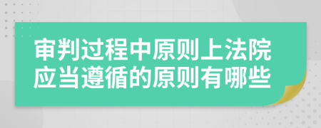 审判过程中原则上法院应当遵循的原则有哪些