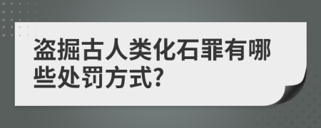 盗掘古人类化石罪有哪些处罚方式?