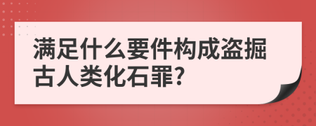 满足什么要件构成盗掘古人类化石罪?