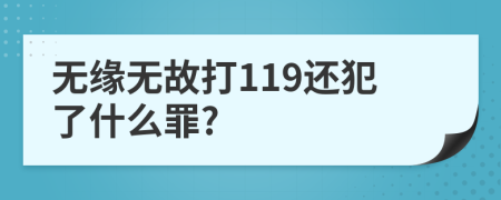 无缘无故打119还犯了什么罪?