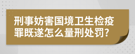 刑事妨害国境卫生检疫罪既遂怎么量刑处罚?