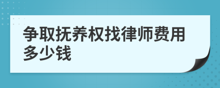 争取抚养权找律师费用多少钱