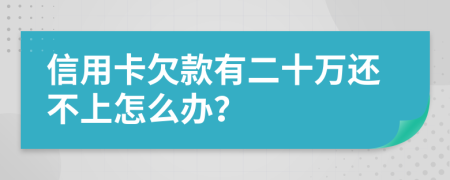 信用卡欠款有二十万还不上怎么办？