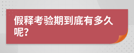 假释考验期到底有多久呢？