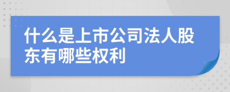 什么是上市公司法人股东有哪些权利