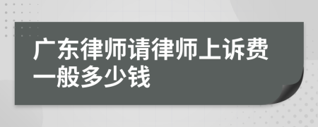 广东律师请律师上诉费一般多少钱