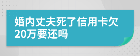 婚内丈夫死了信用卡欠20万要还吗