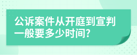 公诉案件从开庭到宣判一般要多少时间?