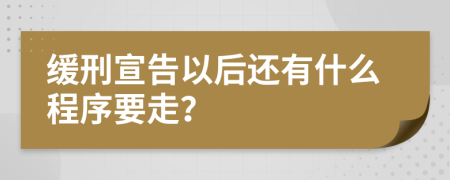 缓刑宣告以后还有什么程序要走？