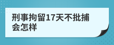 刑事拘留17天不批捕会怎样