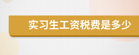 实习生工资税费是多少