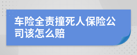 车险全责撞死人保险公司该怎么赔