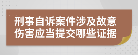 刑事自诉案件涉及故意伤害应当提交哪些证据