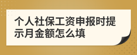 个人社保工资申报时提示月金额怎么填
