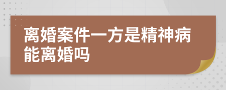 离婚案件一方是精神病能离婚吗