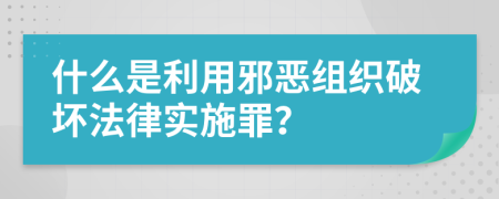 什么是利用邪恶组织破坏法律实施罪？